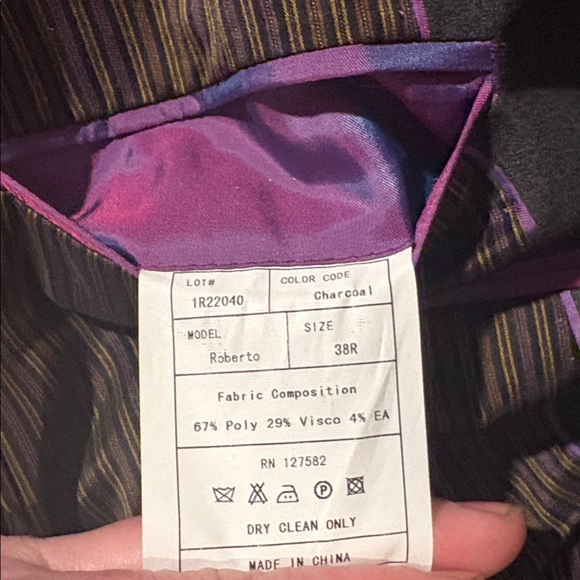 PAUL BETENLY CERAMICA Roberto Blazer 38R Roma Pant 31R Modern Slim Suit Charcoal - Picture 14 of 16